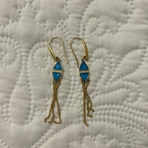 Swarovski turquoise gold dangle earrings